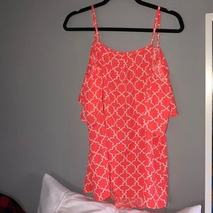 Coral cold shoulder top